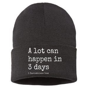 A Lot Can Happen In 3 Days Easter Sustainable Knit Beanie