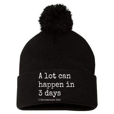 A Lot Can Happen In 3 Days Easter Pom Pom 12in Knit Beanie