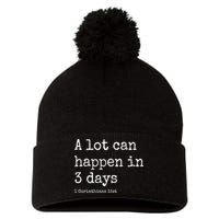 A Lot Can Happen In 3 Days Easter Pom Pom 12in Knit Beanie