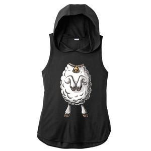 Adult Lamb Costume Ladies PosiCharge Tri-Blend Wicking Draft Hoodie Tank