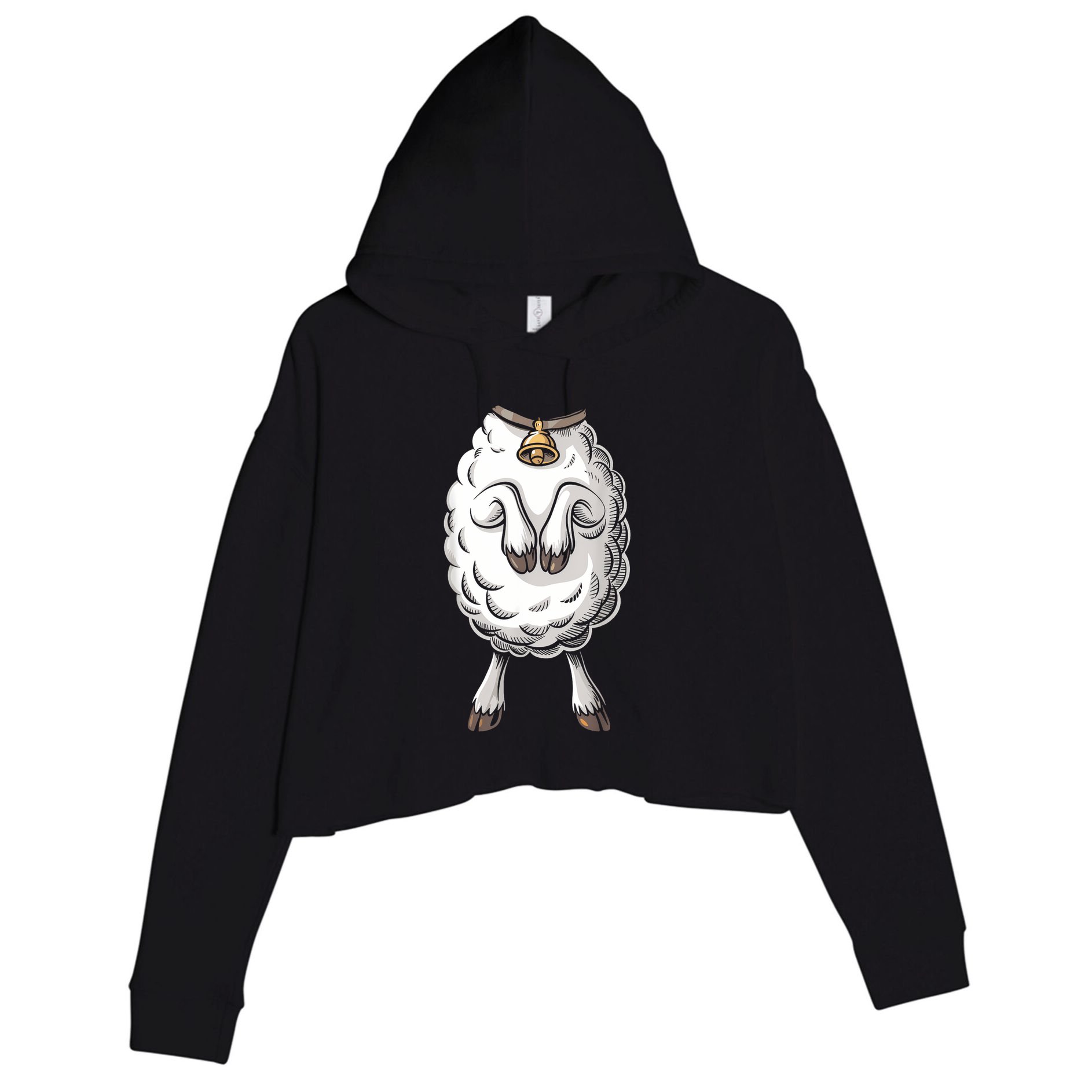 Adult Lamb Costume Crop Fleece Hoodie
