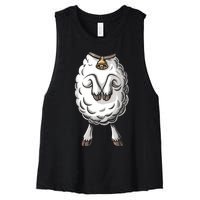 Adult Lamb Costume Women's Racerback Cropped Tank