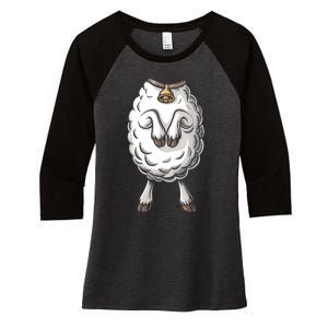 Adult Lamb Costume Women's Tri-Blend 3/4-Sleeve Raglan Shirt