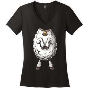 Adult Lamb Costume Women's V-Neck T-Shirt