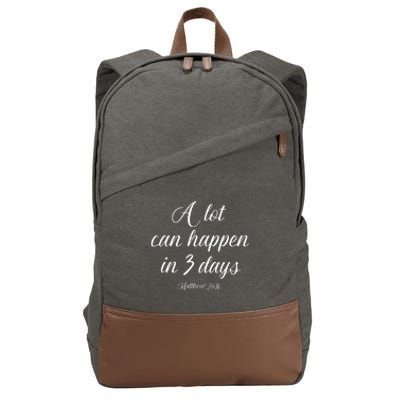 A Lot Can Happen In 3 Days Easter Good Friday Cotton Canvas Backpack