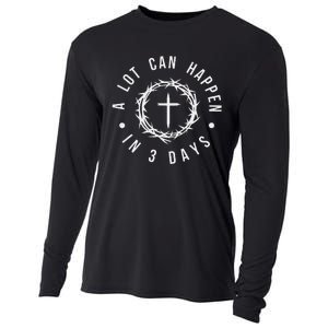 A Lot Can Happen In Three Days Women Christian Easter Cooling Performance Long Sleeve Crew