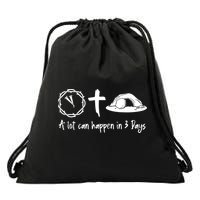 A Lot Can Happen In 3 Days Easter Day Drawstring Bag