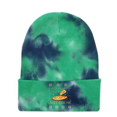 A Lovely Cheese Pizza Just For Me Christmas Pizzeria Cheesy Tie Dye 12in Knit Beanie