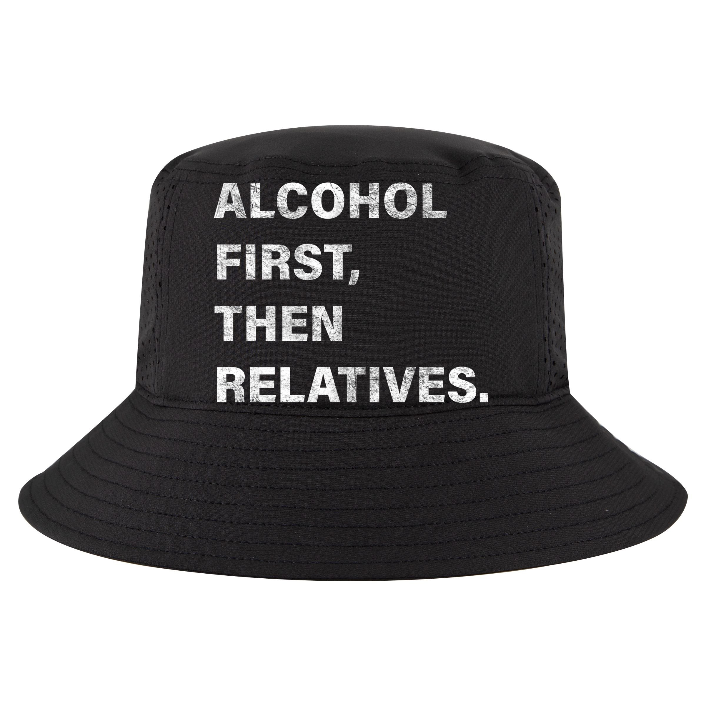Alcohol First Then Relatives V-Neck T-Shirt