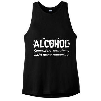 Alcohol Some of the Best Times You'll Never Remember Ladies PosiCharge Tri-Blend Wicking Tank