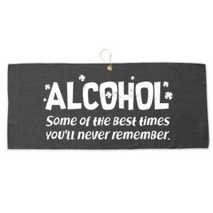 Alcohol Some of the Best Times You'll Never Remember Large Microfiber Waffle Golf Towel