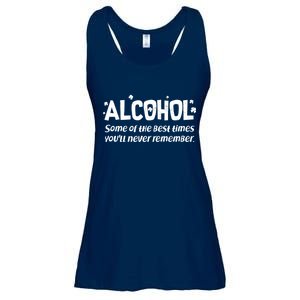 Alcohol Some of the Best Times You'll Never Remember Ladies Essential Flowy Tank