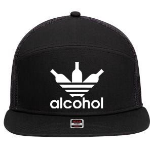 Alcohol Sports Logo 7 Panel Mesh Trucker Snapback Hat