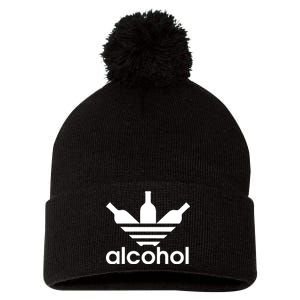 Alcohol Sports Logo Pom Pom 12in Knit Beanie