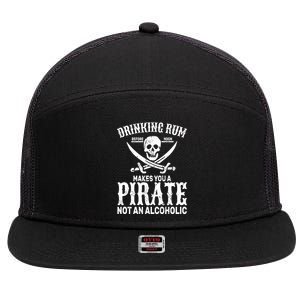 Alcoholic Pirate 7 Panel Mesh Trucker Snapback Hat