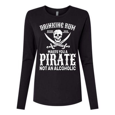 Alcoholic Pirate Womens Cotton Relaxed Long Sleeve T-Shirt