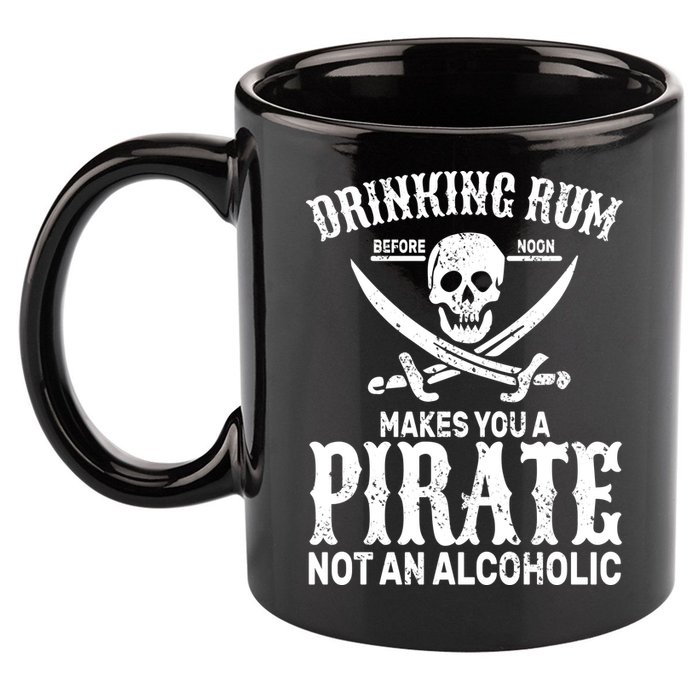 Alcoholic Pirate 11oz C Handle Ceramic Mug