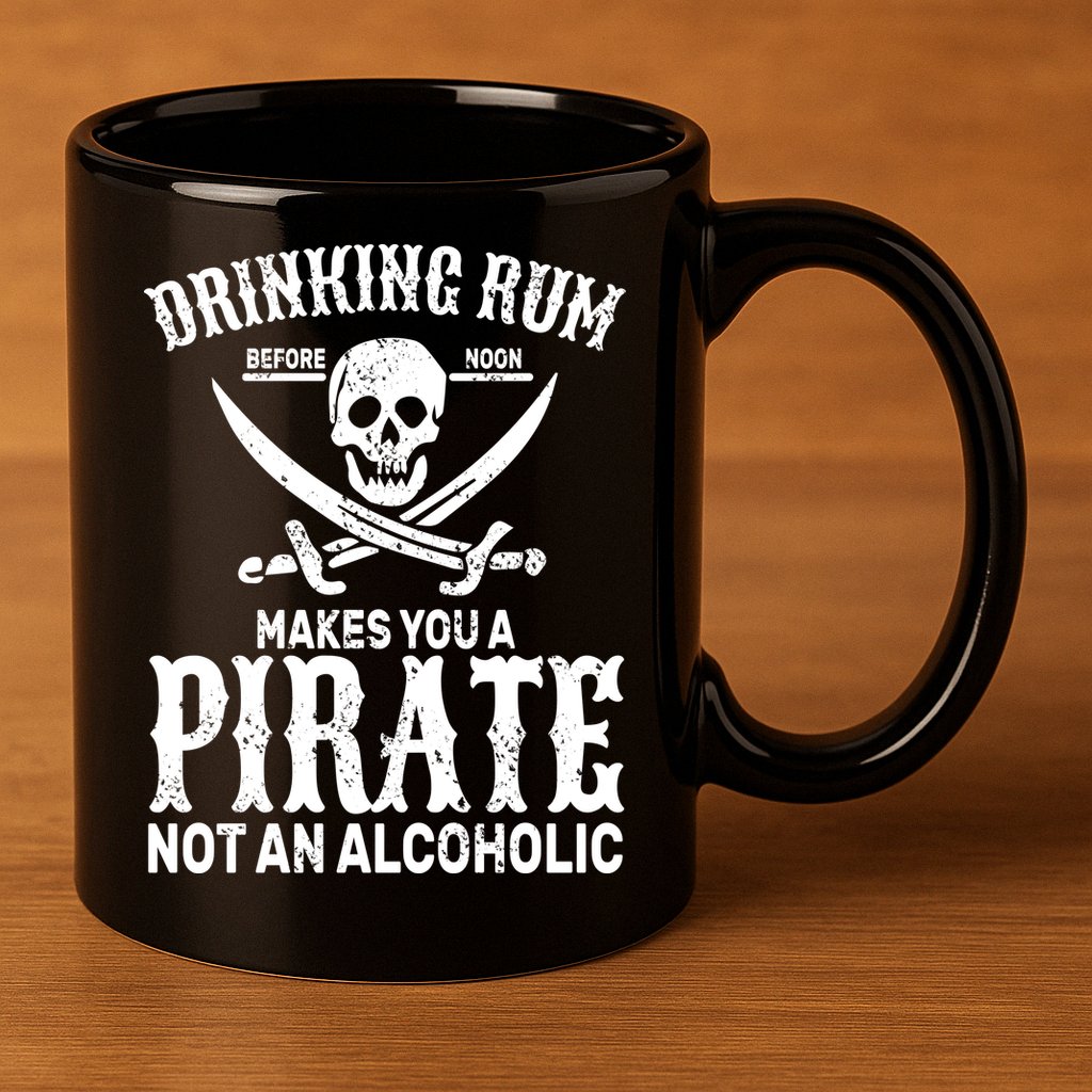 Alcoholic Pirate 11oz C Handle Ceramic Mug