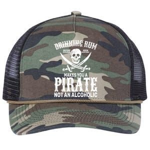 Alcoholic Pirate Retro Rope Trucker Hat Cap