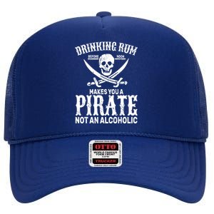 Alcoholic Pirate High Crown Mesh Back Trucker Hat