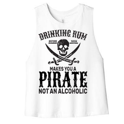 Alcoholic Pirate Women's Racerback Cropped Tank