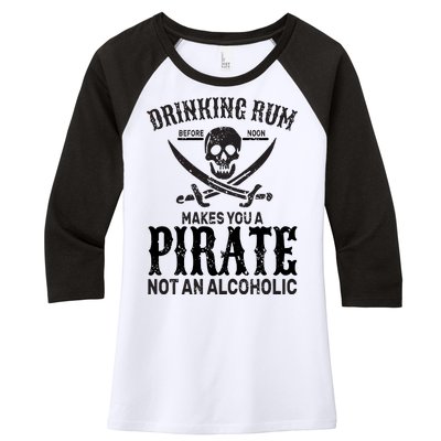 Alcoholic Pirate Women's Tri-Blend 3/4-Sleeve Raglan Shirt