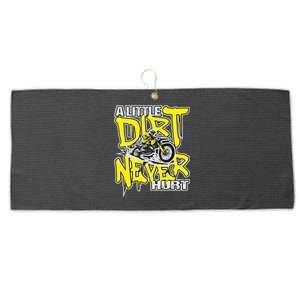 A Little Dirt Never Hurt Dirt Bike Mx Bike Rider Motocross Large Microfiber Waffle Golf Towel