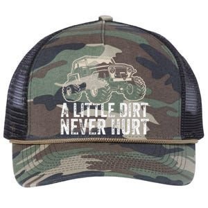 A Little Dirt Never Hurt Off Road Gift 4x4 Offroad Retro Rope Trucker Hat Cap