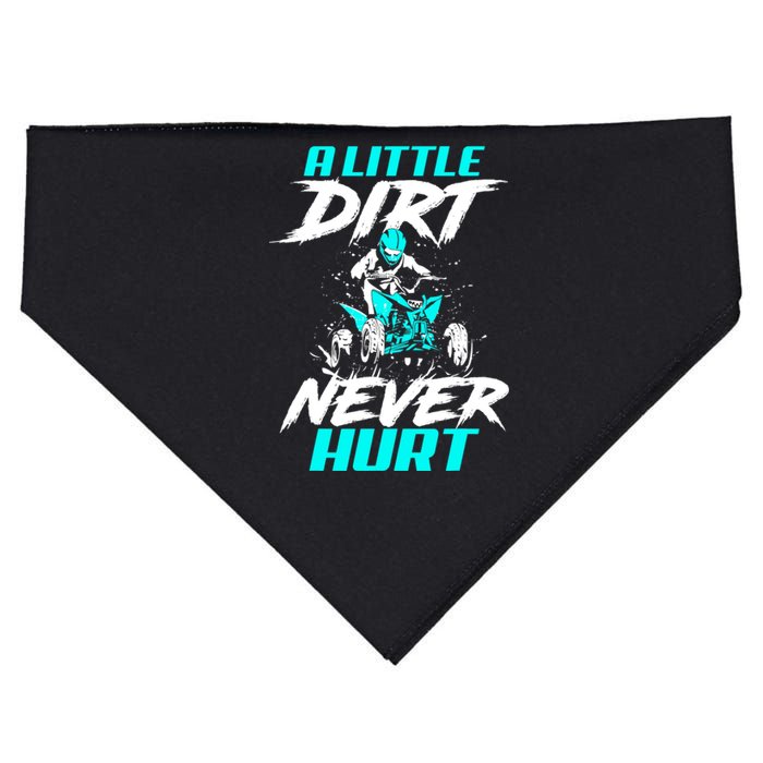 A Little Dirt Never Hurt Funny ATV Four Wheeler Quad Bike USA-Made Doggie Bandana