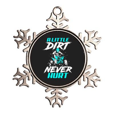 A Little Dirt Never Hurt Funny ATV Four Wheeler Quad Bike Metallic Star Ornament