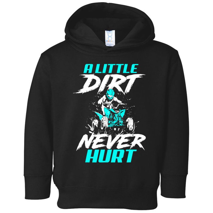 A Little Dirt Never Hurt Funny ATV Four Wheeler Quad Bike Toddler Hoodie