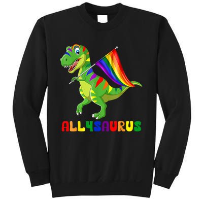 Allysaurus LGBT Dinosaur Rainbow Flag Ally LGBT Pride Sweatshirt