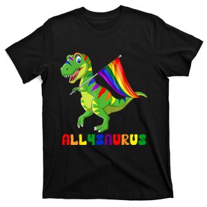 Allysaurus LGBT Dinosaur Rainbow Flag Ally LGBT Pride T-Shirt