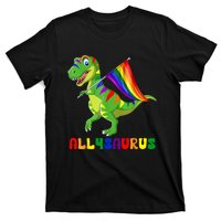 Allysaurus LGBT Dinosaur Rainbow Flag Ally LGBT Pride T-Shirt