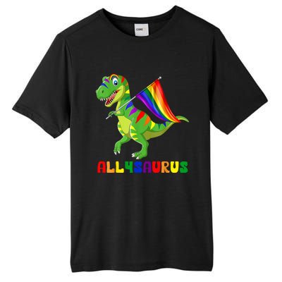 Allysaurus LGBT Dinosaur Rainbow Flag Ally LGBT Pride Tall Fusion ChromaSoft Performance T-Shirt