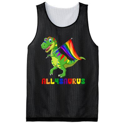 Allysaurus LGBT Dinosaur Rainbow Flag Ally LGBT Pride Mesh Reversible Basketball Jersey Tank