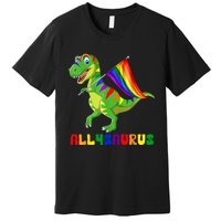 Allysaurus LGBT Dinosaur Rainbow Flag Ally LGBT Pride Premium T-Shirt