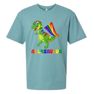 Allysaurus LGBT Dinosaur Rainbow Flag Ally LGBT Pride Sueded Cloud Jersey T-Shirt