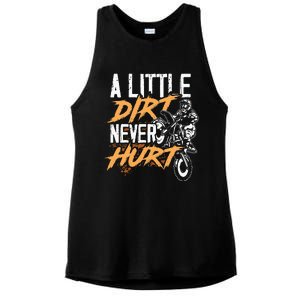 A Little Dirt Never Hurt Funny Motocross Dirt Bike Ladies PosiCharge Tri-Blend Wicking Tank