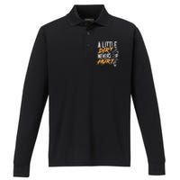 A Little Dirt Never Hurt Funny Motocross Dirt Bike Performance Long Sleeve Polo