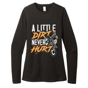 A Little Dirt Never Hurt Funny Motocross Dirt Bike Womens CVC Long Sleeve Shirt