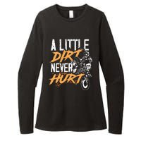 A Little Dirt Never Hurt Funny Motocross Dirt Bike Womens CVC Long Sleeve Shirt