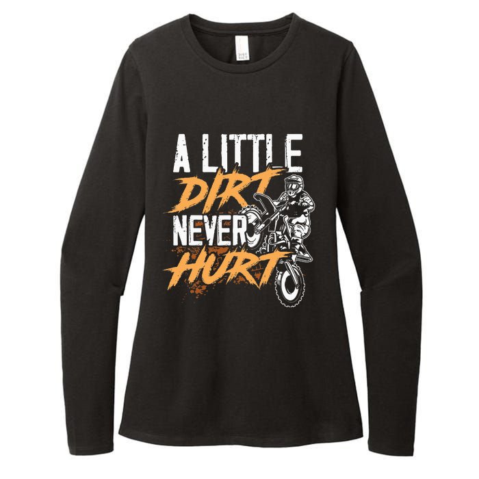 A Little Dirt Never Hurt Funny Motocross Dirt Bike Womens CVC Long Sleeve Shirt