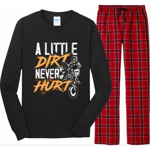 A Little Dirt Never Hurt Funny Motocross Dirt Bike Long Sleeve Pajama Set