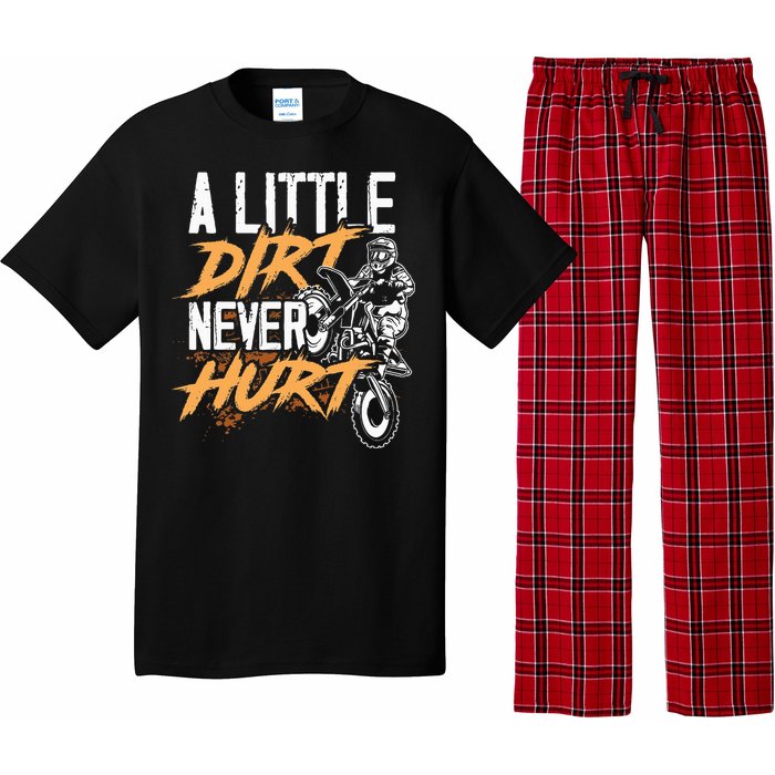 A Little Dirt Never Hurt Funny Motocross Dirt Bike Pajama Set