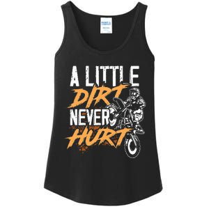 A Little Dirt Never Hurt Funny Motocross Dirt Bike Ladies Essential Tank