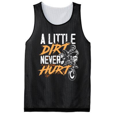 A Little Dirt Never Hurt Funny Motocross Dirt Bike Mesh Reversible Basketball Jersey Tank