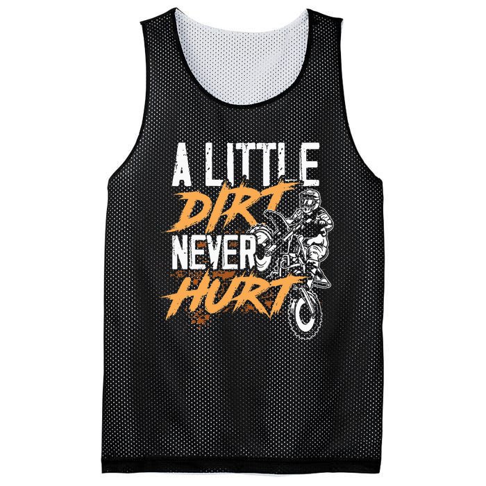 A Little Dirt Never Hurt Funny Motocross Dirt Bike Mesh Reversible Basketball Jersey Tank