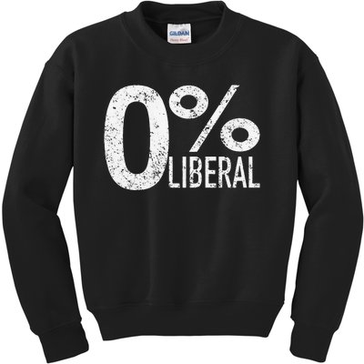 Anti Liberal Democrat Zero Percent Liberal Pro Trump Kids Sweatshirt