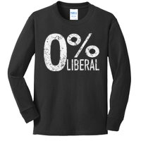 Anti Liberal Democrat Zero Percent Liberal Pro Trump Kids Long Sleeve Shirt